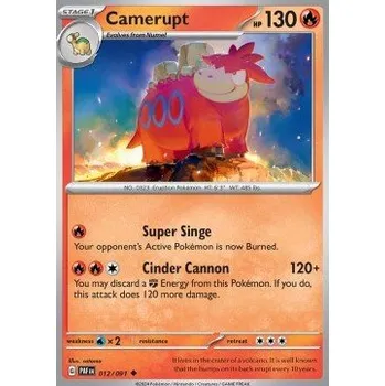 Sběratelská karetní hra Pokémon PAF 012/091 Camerupt - Paldean Fates Stav: Near Mint, Verze: REVERSE HOLO