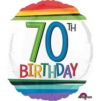 Balónek Amscan / Reithmüller Balonek fóliový číslo 70 duhový, 43 cm
