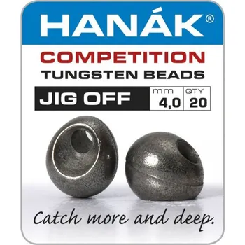 Tungstenové kuličky Hanák Competition JIG OFF Black Nickel 3,3 mm, 20 ks