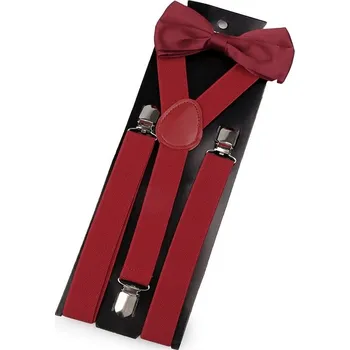 Kšandy Chlapecká sada šle a motýlek 650360 - 1 bordó červená