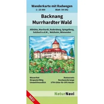 NaturNavi Wanderkarte mit Radwegen Backnang - Murrhardter Wald