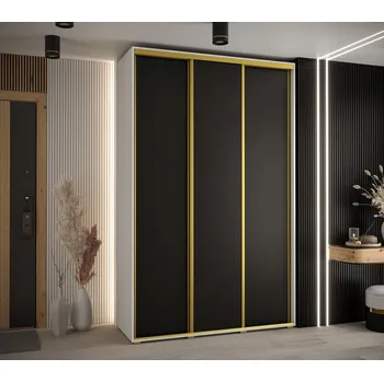 Šatní skříň Šatní skříň Davos 1 - hloubka 45 cm Barva korpusu: Černá, Rozměry: 100 cm, Dveře: Bílá