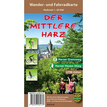 Der mittlere Harz, Wander- und Fahrradkarte - Spachmüller, Bernhard