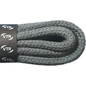 Tkaničky do bot Bavlněné kulaté tkaničky silné tmavě šedé, délka 140 cm