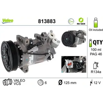 Kompresor klimatizace Kompresor, klimatizace VALEO 813883
