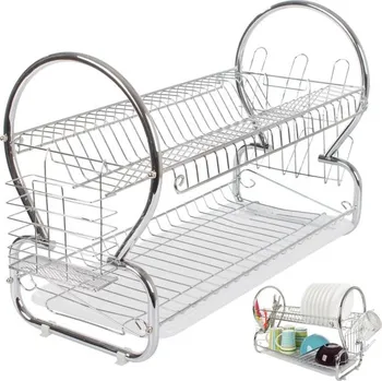 Odkapávač na nádobí Verk 07118 patrový odkapávač na nádobí stříbrný