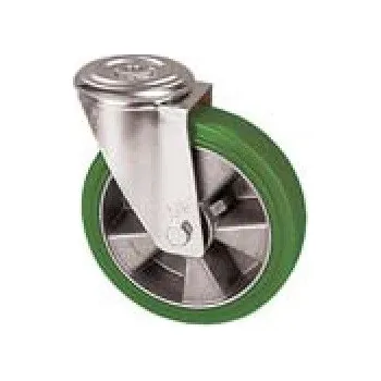 Pojezdové kolečko ZZK 200/QR Otočné kolo se zelenou polyuretanovou obručí a otvorem 0240370