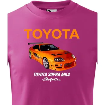 Dětské tričko Toyota Supra MK4, Barva Purpurová, Velikost 122 cm/6 roků, Canvas Dětské tričko Bezvatriko.cz 2323