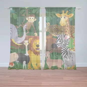 Záclona Záclony Zvířátka: 2 ks - 150x250 cm - Sablio