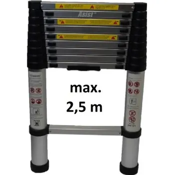 Žebřík Asist Teleskopický žebřík Alu, 2,5m