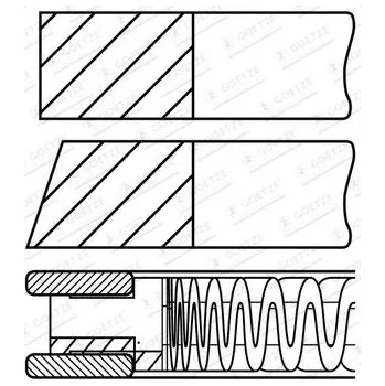 Píst motoru Sada pístních kroužků GOETZE ENGINE 08-449400-00