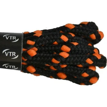 Tkaničky do bot RUNNING LACES uzlíkové tkaničky černo oranžové, délka 140 cm