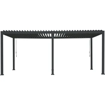 Pergola Outdoor Creations Hliníkovo-ocelová pergola s vyčnívajícimi lamelami ALUSTEEL 300x600cm 6 stojek Barva: Antracit RAL 7015