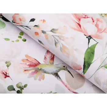 Bavlněná látka/plátno Sandra SA-432 Ptáci mezi květy - šířka 160 cm