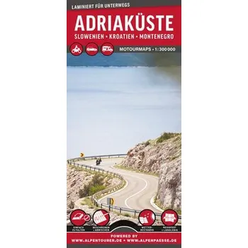 MoTourMaps Adriaküste Slowenien . Kroatien . Montenegro Auto- und Motorradkarte 1:300.000 - MoTourMedia
