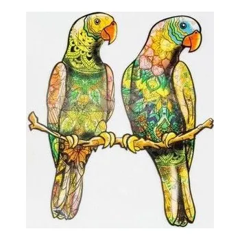 Dřevěná hračka Puzzle drewniane eko 82 Papużki faliste A4