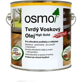 barva a nátěr na dřevo OSMO tvrdý vosk. olej 3062, matný, 0,75l