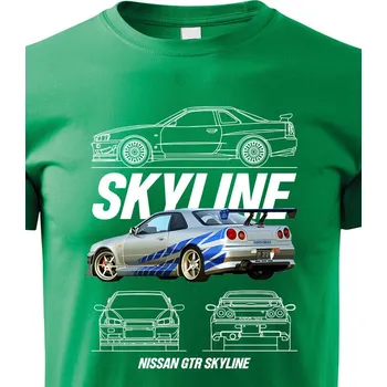 Chlapecké tričko Dětské tričko Nissan Skyline GTR, Barva Zelená, Velikost 122 cm/6 roků, Canvas Dětské tričko Bezvatriko.cz 2329