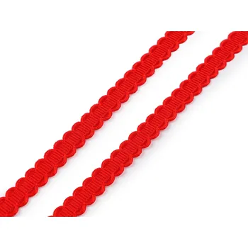 Saténový prýmek / stuha šíře 10 mm, barva 5 červená