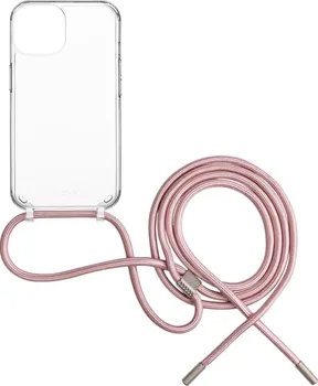 Pouzdro na mobilní telefon FIXED Pure Neck pro Samsung Galaxy S24 transparentní/růžová šňůrka