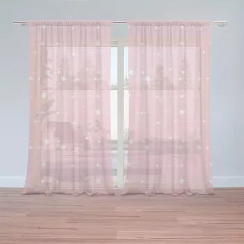 Záclona Záclony Hvězdy a tečky na provázku: 2 ks - 150x250 cm - Sablio