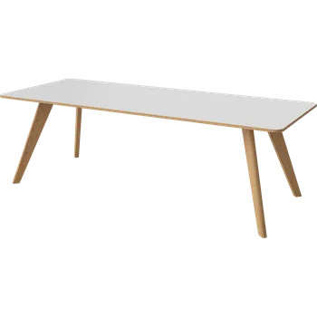 Jídelní stůl New mood, Povrchy Fenix šedý laminát, Podnož Olejovaný dub