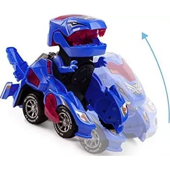 autíčko Zaparkorun Transformující se dinosauří auto s LED DYNOCAR - Modré