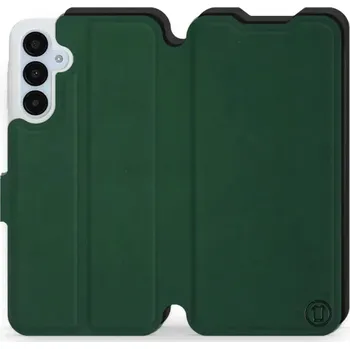 Pouzdro na mobilní telefon Flipové pouzdro Mobiwear Semiš - Samsung Galaxy A25 5G - Zelené & Černé (Knížkové semišové flip pouzdro, obal, kryt na mobil Samsung Galaxy A25 5G - Zelené & Černé, materiál semiš + TPU, ochrana 360°, stojánek, silikonová vanička, magnetické zavírání)