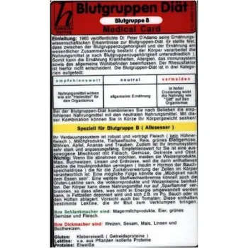 Blutgruppen Diät - Blutgruppe B, Medical Card