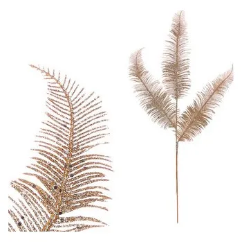 Vánoční dekorace Kapradí, barvá zlatá s glitry.