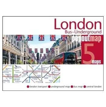 Cestování London Bus and Underground PopOut Map [EN] (2023, Karta, Heartwood Publishing)