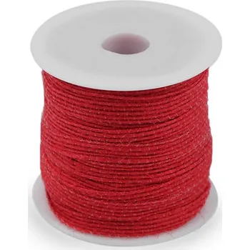 Stuha Jutová stuha šíře 6 mm 5 červená