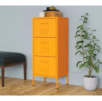 Zásuvkový kontejner vidaXL Úložná skříň 42,5 x 35 x 101,5 cm ocel [336182] Barva: horčicově žlutá