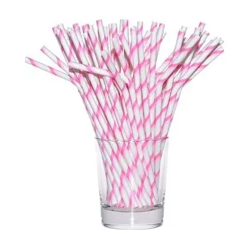 Set školních potřeb Słomki papierowe łamane różowe 12szt