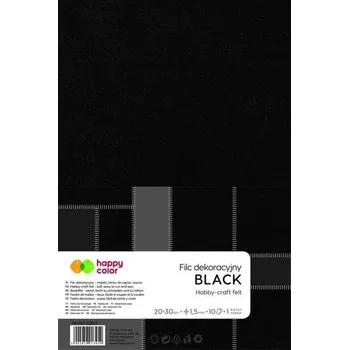 Set školních potřeb Filc dekoracyjny czarny 10szt HAPPY COLOR