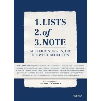 Literární biografie Lists of Note - Usher, Shaun [DE] (2015, Vázaná, Heyne)
