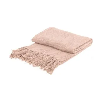 Bytový textil Přehoz růžový s třásněmi 130x170 cm