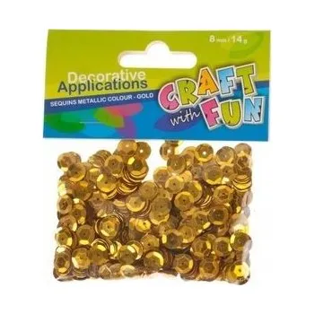 Set školních potřeb Cekiny metaliczne kółka 8mm złote