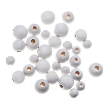Set školních potřeb Drewniane koraliki, kulki białe 30szt