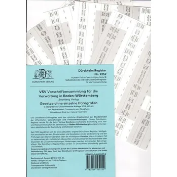 DürckheimRegister® VSV BADEN-WÜRTTEMBERG (2019), BOORBERG Verlag - Dürckheim, Constantin