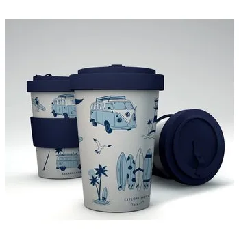 Cestovní hrnek -RPET- 400ml - VW Volkswagen T1 karavan - Nová dobrodružství