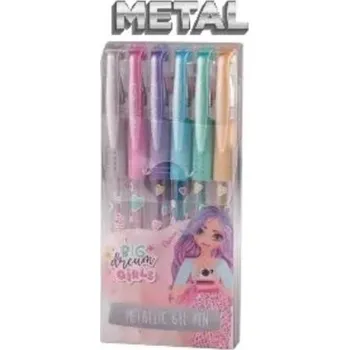 Set školních potřeb Długopis żelowy metaliczny 6 kolorów