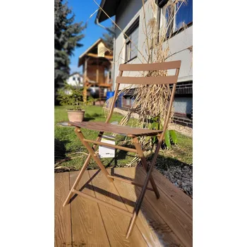 Skládací kovová židle Greensboro - hnědá (bronz)