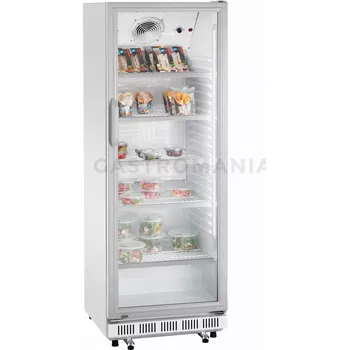 Lednice Chladící skříň prosklená, bílá, 326 l, 620x635x1732 mm | BARTSCHER, 700834