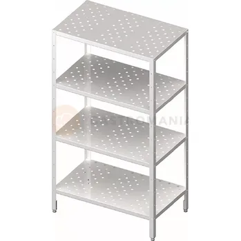 Ložnicová sestava Regál nerezový se čtyřmi perforovanými policemi 600x700x1800 mm | STALGAST, 981897060