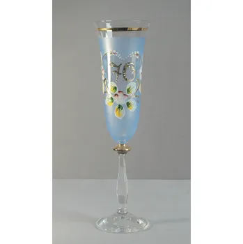 Sklenice Výroční sklenice Angela flétna 70let modrá