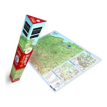 Polska mapa fizyczna PLAKAT