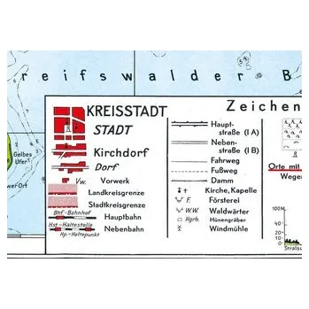 Historische Karte: Insel Rügen 1949 (gerollt)