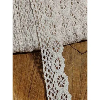 Krajka Bavlněná krajka šíře 25 mm paličkovaná ecru