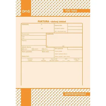 Tiskopis Optys 1072 faktura samopropisovací A5 100 listů